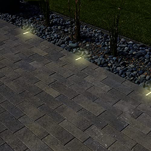 Image of LUMENGY Paver Light Slim 0.5x4 Inch (0.47x3.93), 2700K Warm White, Glare-Free Linear Lighting for Driveways, Walkways and Paver Borders, 12V Hardwired, IP67 Waterproof, Drive-Over Rated