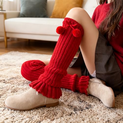 Image of 2 Pcs Leg Warmers Y2k, Leg Warmers, Y2k Accessories, Cute Kawaii Cream Legwarmers for Women Winter