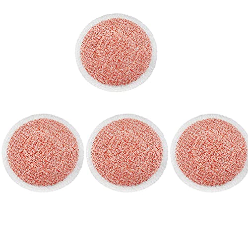 VideoPUP Replacement Microfiber Steam Mop Pads,4pcs Orange Reusable Washable Pocket Mopping Pads Compatible with Shark S7000AMZ S7001 Scrubbing Mop