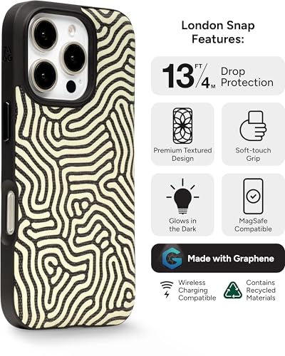 Coque iPhone 16 Pro phosphorescente motif labyrinthe pour vos soirées