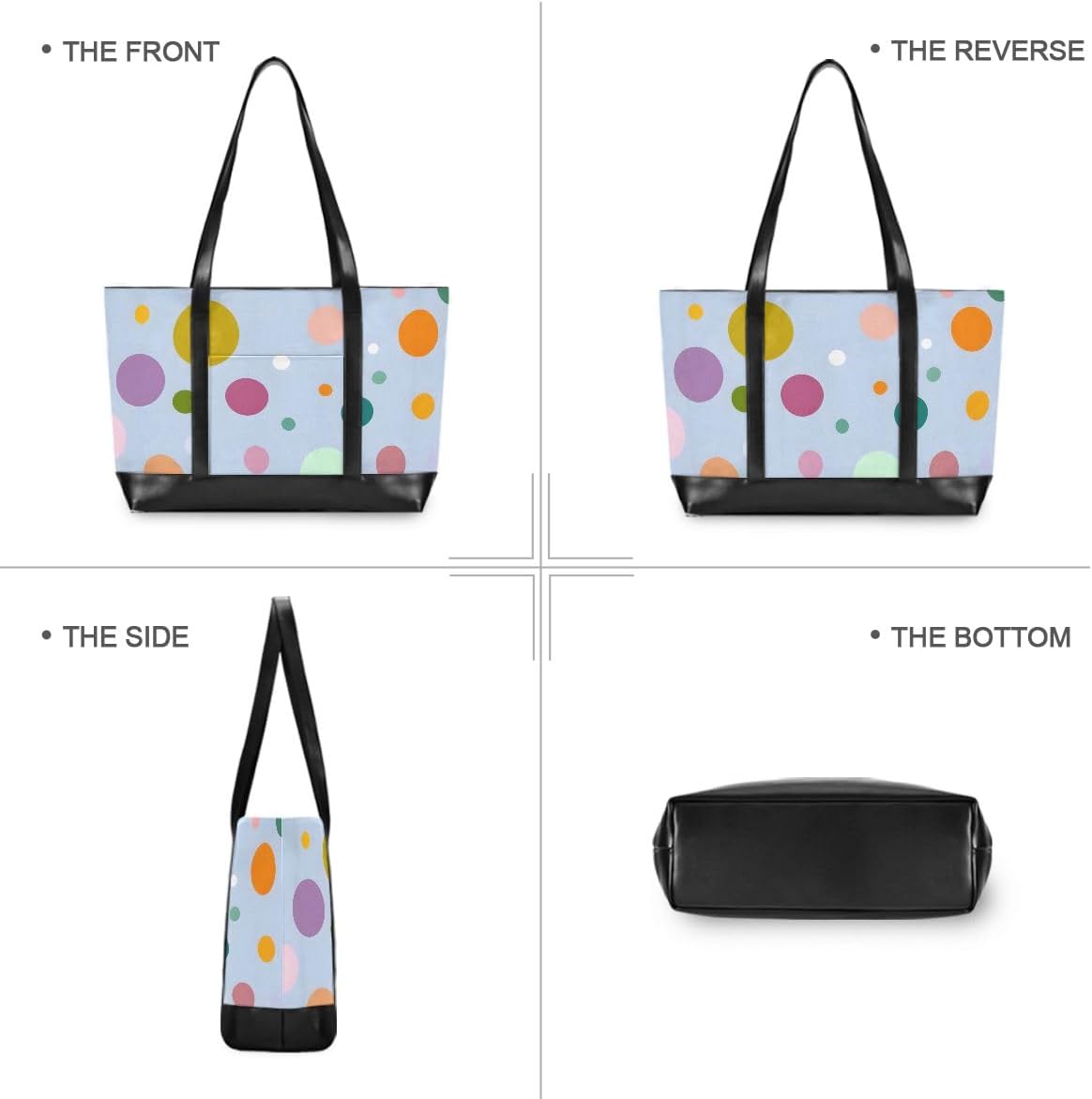ALAZA Colorful Polka Dot Laptop Tote Bag for Woman 15.6 inch Laptop Organizer Bag Teacher Work Purse