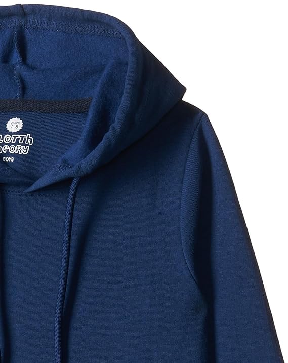 Image of Solid Cotton Fleece Girls Hooded Neck Sweatshirt with Kangaroo Pocket