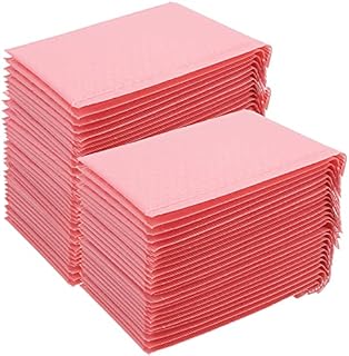 MANCHAP 50 Pack 18x23cm Pink Poly Bubble Mailers, 7 x 9 Inch Self Seal Padded Shipping Envelopes, Pink Bubble Packaging Bags Mailing Envelopes for Postal Mail Gift Wrap, Usable Sizes