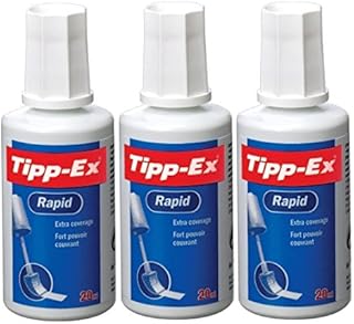 Tipp-Ex Rapid Correction Fluid Tippex Bottles Fast Dry With Brush 20ml (3 Bottles)