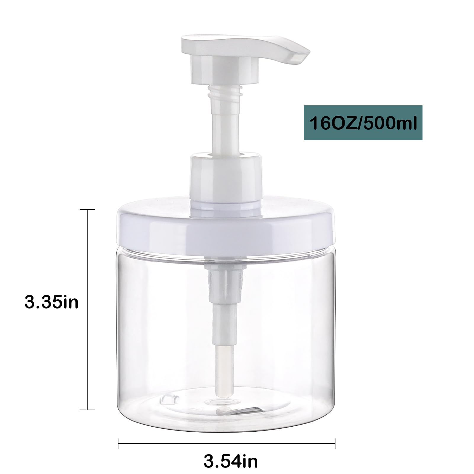 Dispenser Per Flaconi Con Pompetta 2 Pezzi 500ml/16.9oz Flaconi Con Pompetta Ricaricabili In Plastica A Bocca Larga Stile Barattolo Senza BPA Flaconi Vuoti Con Pompetta Per Bagno Doccia Contenitori