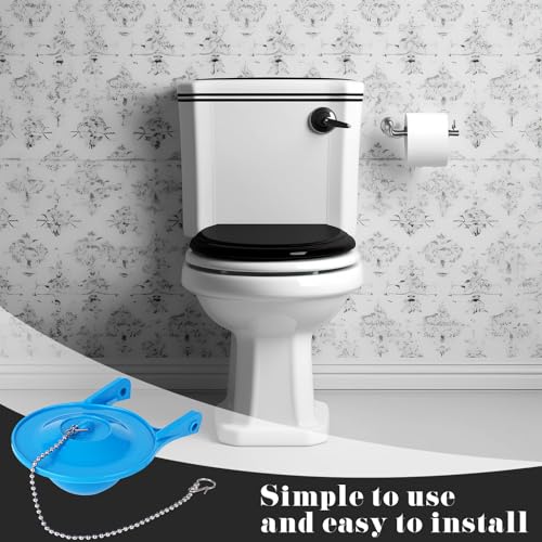 2 Pcs Toilet Flapper 3 Inch High Premium Toilet Flapper Replacement Universal Toilets Tank Water Saving Rubber Flush Valve Flapper Toilet Stopper Flapper Replacement with Stainless Steel Chains by Warmshine - Image 6