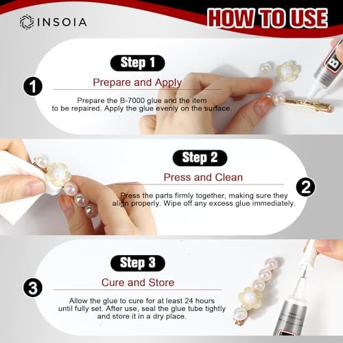 16 PCS 15ml B7000 Rhinestone Glue Clear β Super Glues for Bedazzling with Precision Tip, Quick Dry No Trace Flexible Adhesive for Jewelry Making, Nail Art, Fabric, Shoe, DIY Craft & Phone Repair - 4