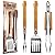 BBQ-Aid 3 Piece Grill Set BBQ Accessories - Tongs, Spatula & Fork Utensils - Heavy Duty Stainless Steel Barbecue Grilling Accessories & Tools with Solid Wood Handles
