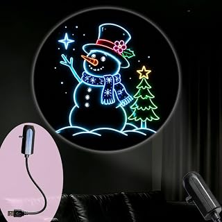 Portable Projector Lamp USB Powered Snowman Christmas Tree Stars Snowflakes for Festive Christmas Holiday Atmosphere Cheering Celebration Spirit Magic