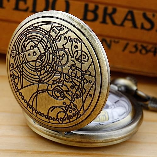 Image of Quartz Pocket Watch for Men, White Roman Digital Dial Pocket Watches for Men with Chain