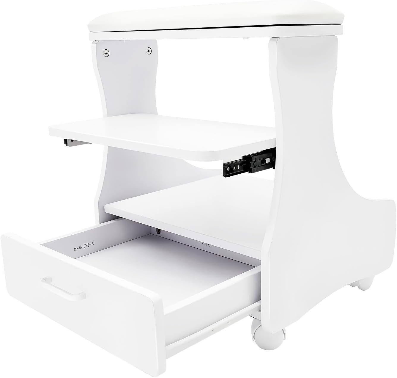 Portable Pedicure Cart with Wheels, Rolling Manicure Station for Foot Spa, Nail Salon Pedicure Stand, Esthetician Trolley w/Foot Rest & Draw, Beauty Spa Supplies, White