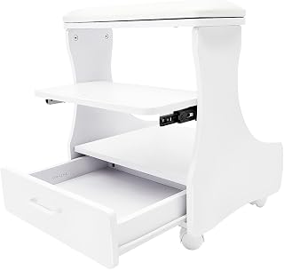 Shower Foot Rest, Home Beauty Footrest Pedicure Foot Bath Stool, Portable Foot Bath Spa Cart with Storage Shelf, Pedicure Stool for Home Bathroom Salon Supplies, White