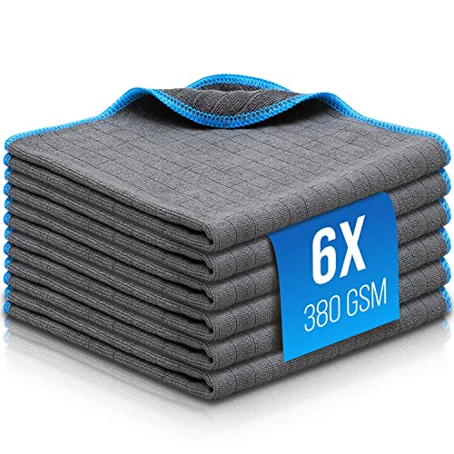 Filzada® 6X Curved - Lackschonendes Mikrofasertuch Auto - Extreme Saugkraft Und Fusselfrei Dank Extrem Weicher Mikrofaser - Auto Poliertücher Zur Professionellen Autopflege in 40x40cm (6)
