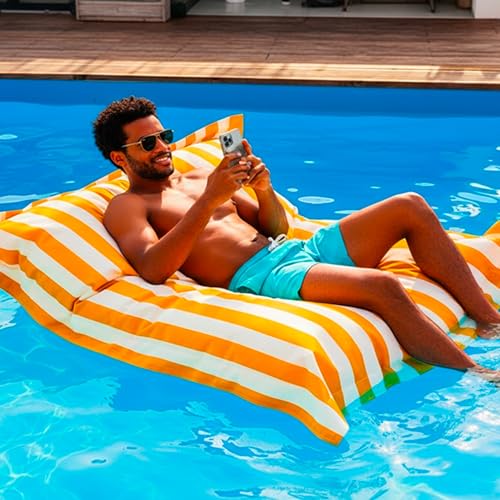 Pouf Piscine XXL Flottant 170x130 Déhoussable LiveDeco