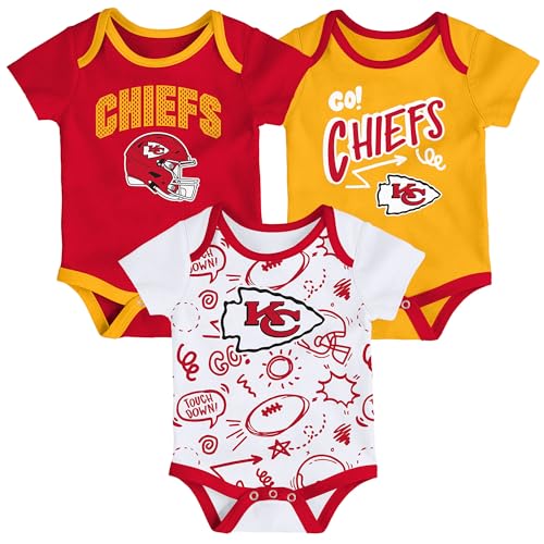 Outerstuff Infant Kansas City Chiefs All Day Play Three-Piece Bodysuit Set