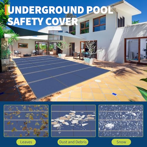Cobertor de seguridad para piscina 22x42 pies miniatura 3