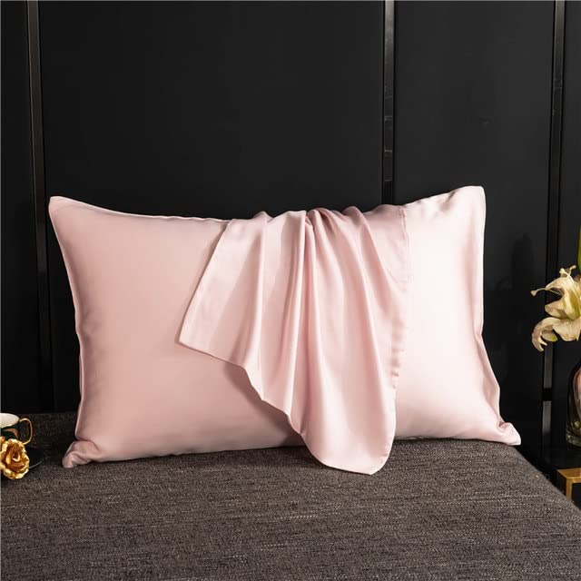 TOUFA Funda de almohada de seda de morera natural, funda de almohada de color sólido, funda de almohada de seda real, 40 x 80 pulgadas
