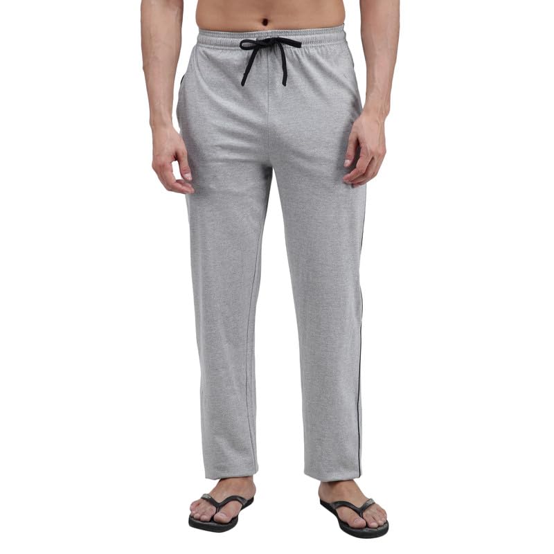 Image of Amul Comfy Men's Track Pant | Super Combed Cotton Rich Blend | Adjustable Drawstring Closure | Slim Tailored Fit | Soft Comfortable Everyday Bottom Wear | Color May Vary (Pack of 1)