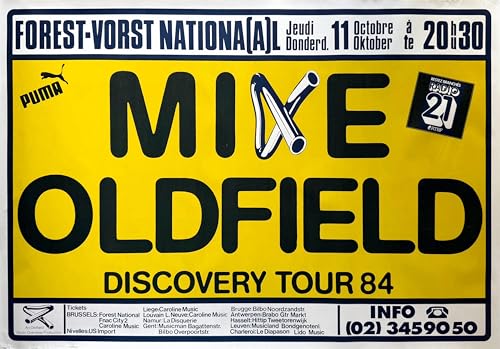 Affiche Mike Oldfield Discovery Tour 84 poster 70x100 cm décoration murale