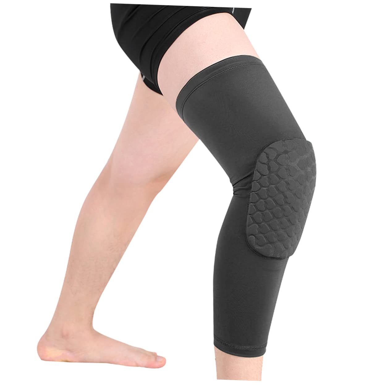 SUPVOX 2pcs Breathable Honeycomb Knee Brace Protective Sleeve for Sports Anti-collision Guard for Basketball Climbing Football Black