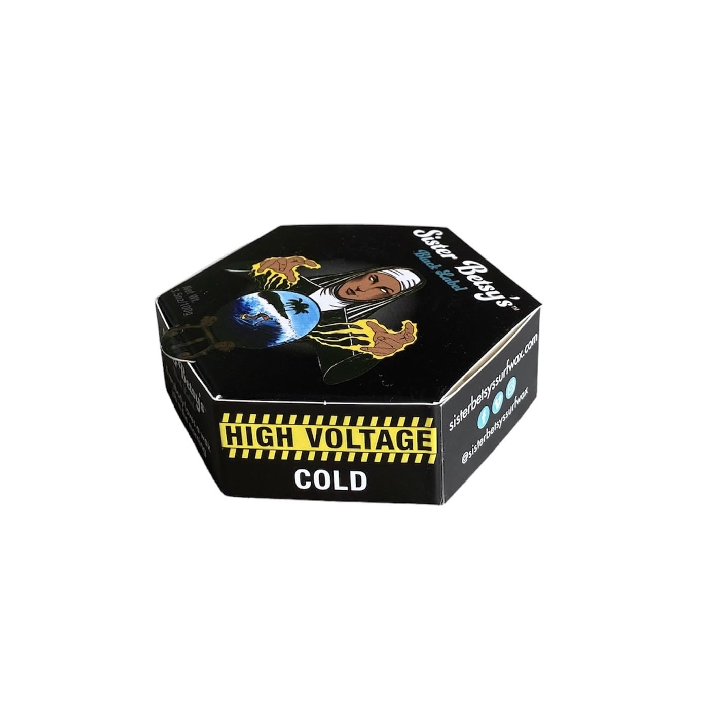 Sister Betsy's Surf Wax, The Black Label, cera para tabla de surf, blanco, paquete de 6