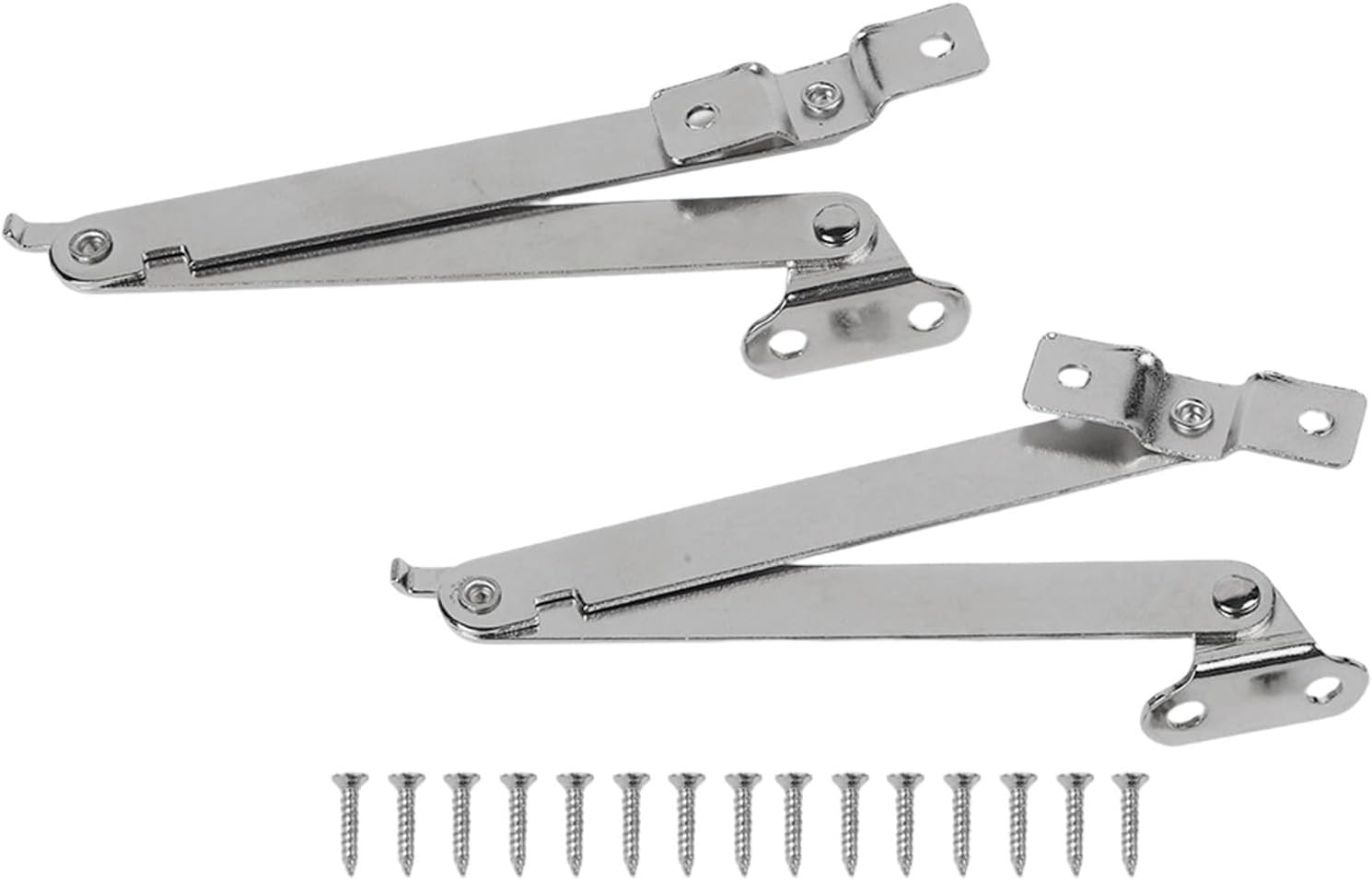 2Pcs Antique Bronze Lid Support Hinges Metal Stay for Jewellery Box Wine Chest Decorative Furniture Hardware Cabinet Lifters(Silver)
