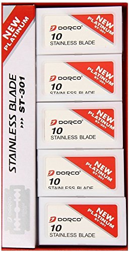 Dorco Stainless Steel Razor Blades 100 Pieces Set (2 Pack)