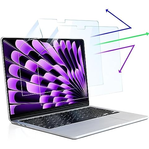 Pack of 2 Anti-Blue Light Screen Protectors for MacBook Air 15 Inch Cover