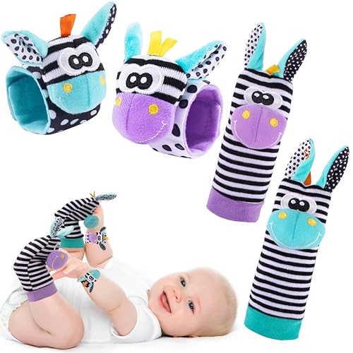 Perfumes, Video On Demand uunida baby Pack de 4 Calcetines y muñequeras Sonajas para Bebe 0 a 3 Meses - Juguetes para Bebe de 0 a 6 Meses y de 6 a 12 meses - Estimulacion Temprana para...