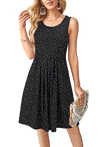 Image of KILIG Women Soft Casual Beach Sundress Floral Pleated Vintage Tank Dress 2026