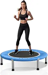 NOVEVE Trampolim Jump Profissional,Jump Cama Elastica Ginástica Com Capa Saia Diâmetro 1 M 200kg Azul
