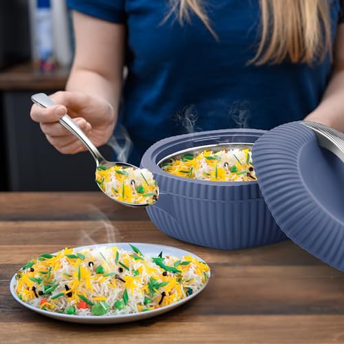 Image of MILTON Oyster Reg. Gift Set PU Insulated Casserole, Set of 3 (860 ml, 1275 ml, 1910 ml), Royal Blue, BPA Free, Food Grade, Hot and Cold, Easy to Carry, Easy to Store, Chapati, Roti, Curd Maker