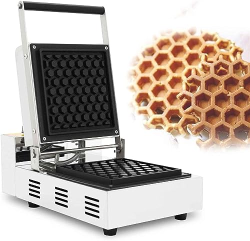 Máquina for hacer gofres rectangular eléctrica, máquina for hacer gofres antiadherente, horno for gofres con burbujas de huevo de acero inoxidable, temperatura de 50-300 ℃ y tiempo ajustable de 0-5 mi