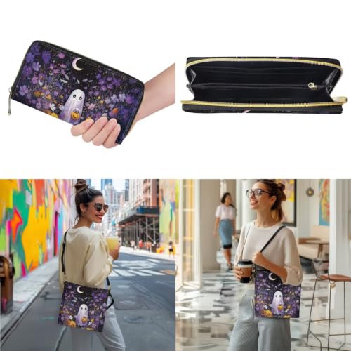 Image of HUGS IDEA Leather Purses and Handbag for Women Bucket Bag with Wrist Wallet 2 Packs