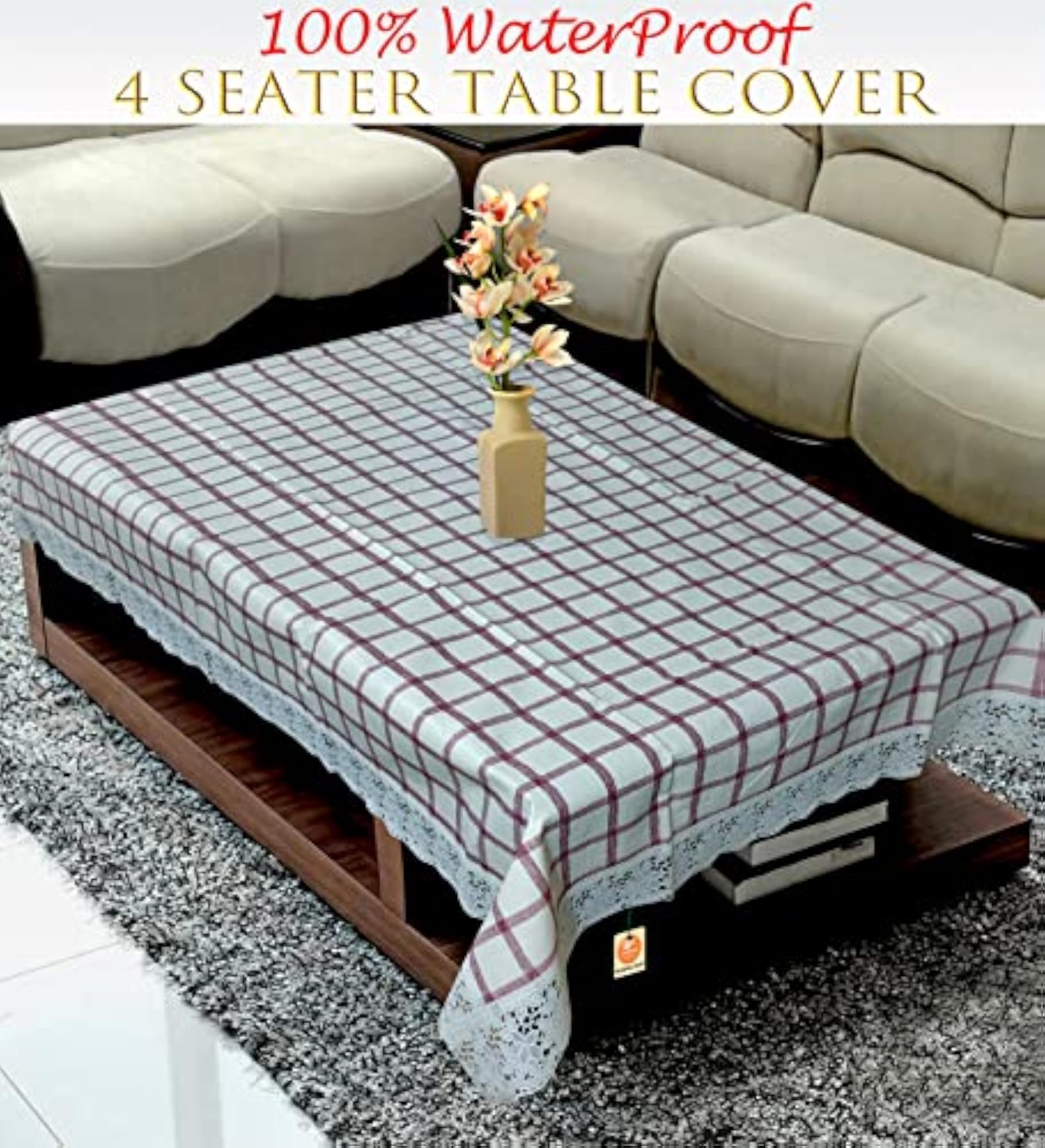 Waterproof & Dustproof Plastic Center Table Cover, 40 x 60 inch
