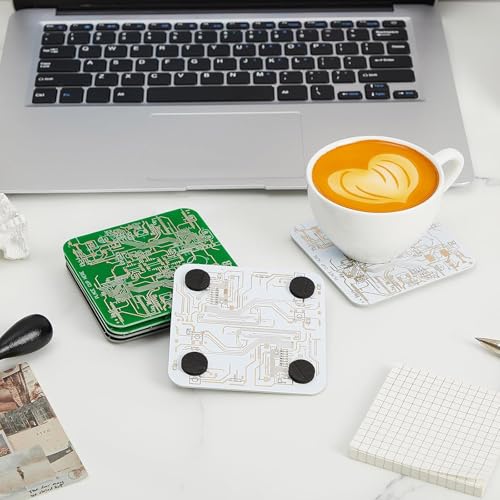 Dessous de verre circuit imprimé blanc, cadeau idéal pour ingénieur
