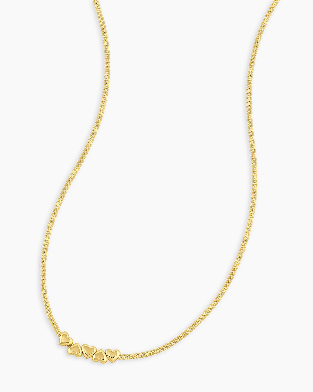 gorjana - Lou Heart Necklace 16"-18" - 18k Gold Plated Brass - Chain with Heart Charms- Spring Ring Closure - Everyday Elegance - Perfect for Gifting - Image 2