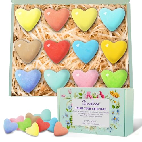 Bath Bombs for Women Gift Set, 12 Pcs Handmade Natural Bubble Bat...