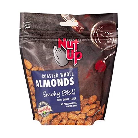Nut Up Smoky BBQ Flavored Roasted Whole Almonds, Salty Snack – Gluten Free, No Preservatives – 10 Ounce Resealable Bag Cover