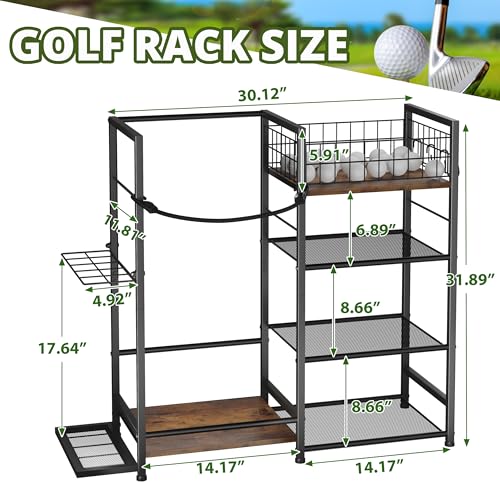 Jsskeeim Golf Bag Organizer for Golf Accessories for Men, Golf Bag Stand with Extra Storage Rack for Clubs, Golf Bag Holder for Golf Storage Fits 1 Bag, Garage, Home or Club Use, Golf Gifts for Dad by Jsskeeim - Image 7