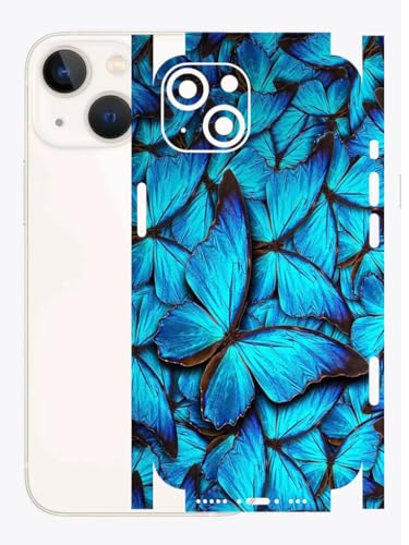 Image of AtOdds - Full Body Back Screen Guard Protector Film - Lamination Wrap Skin Sticker for iPhone 13 mini | Scratchproof Matte Finish (Design - Butterfly)