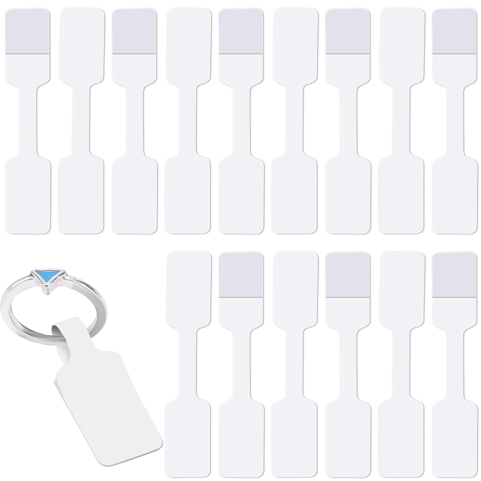 500pcs Blank Jewelry Price Tags Stickers Easy Peel Off, Self Adhesive Label Stickers White Price Tag Labels Small Bracelet Tag Pricing Sticker Jewelry Tags for Ring, Crafts