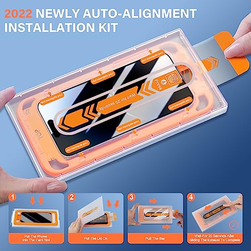 Zuslab Tempered Glass Screen Protector Compatible With Iphone 14 Pro 6.1'' 2022, 【With Easy Auto-Align Install Kit】【Anti Blue Light】【Full Coverage】 Sensor Protection Filter Cover, 1 Pack #TOP2