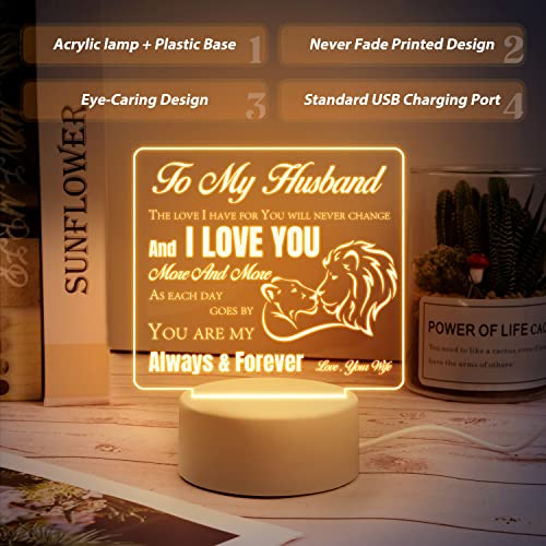 Fathers Day Ideal Gifts For Husband - Husband Gifts From Wife, Birthday Gifts For Husband Him Night Light, Romantic Husband Gifts For Christmas, Retirement, Anniversary Wedding Gifts For Husband #TOP3
