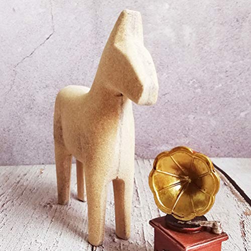 Heallily Vintage Unfinished Swedish Wooden Dala Horse Unfinished Wooden Horse Figurine Statue Horse Painting By Yourself S #TOP3