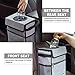 K KNODEL Car Trash Can with Lid, Leak-Proof Car Garbage Can with Storage Pockets, Waterproof Auto Garbage Bag Hanging for Headrest (Large, Gray)