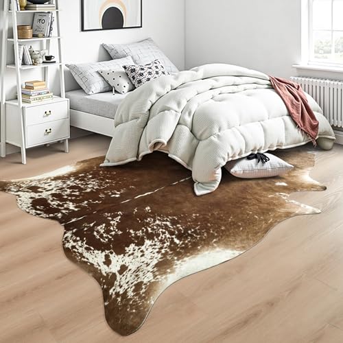 Tapis imprimé vache synthétique décor occidental salon et chambre - 8
