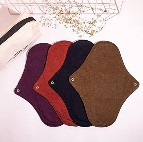 Image of GIOCARE Reusable Cloth Pads (Feelfree) for Women | Cotton Washable Sanitary Napkins | Medium Flow Leak-Proof Period Pads | Reusable Menstrual Hygiene Protection | Pack of 4