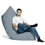 Yogibo Zoola Max Outdoor Bean Bag Chair, Oversized Beanbag Couch, Water Resistant, Cozy Patio Deck Lounge Furniture,  Marine