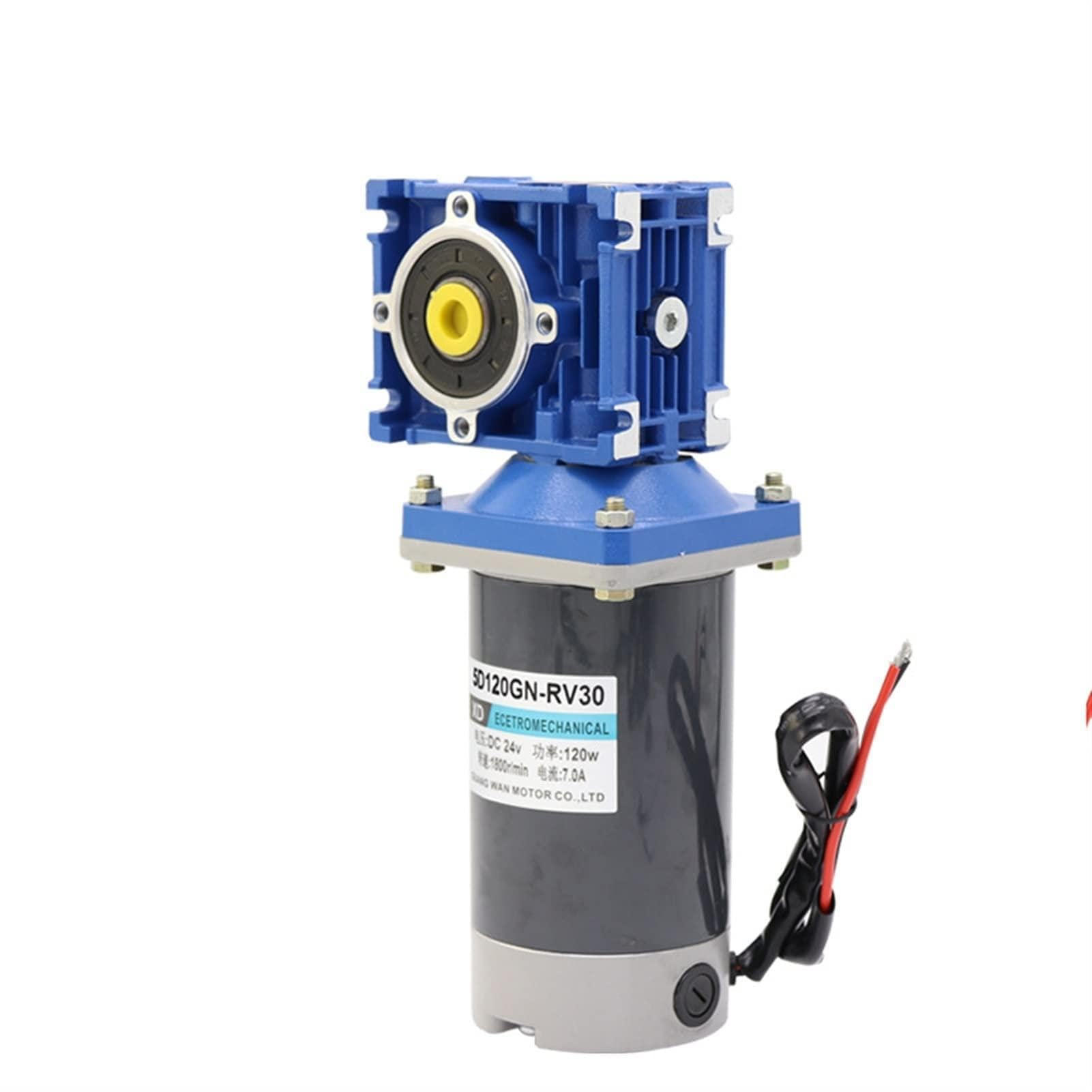 Schrittmotor, 120W 12V 24V. DC Wurm-Gang-Reduziermotor RV30 Getriebemotor Selbstgetriebe Einzel-Lock-Wellenrotation Cw ccw(70rpm,12V)